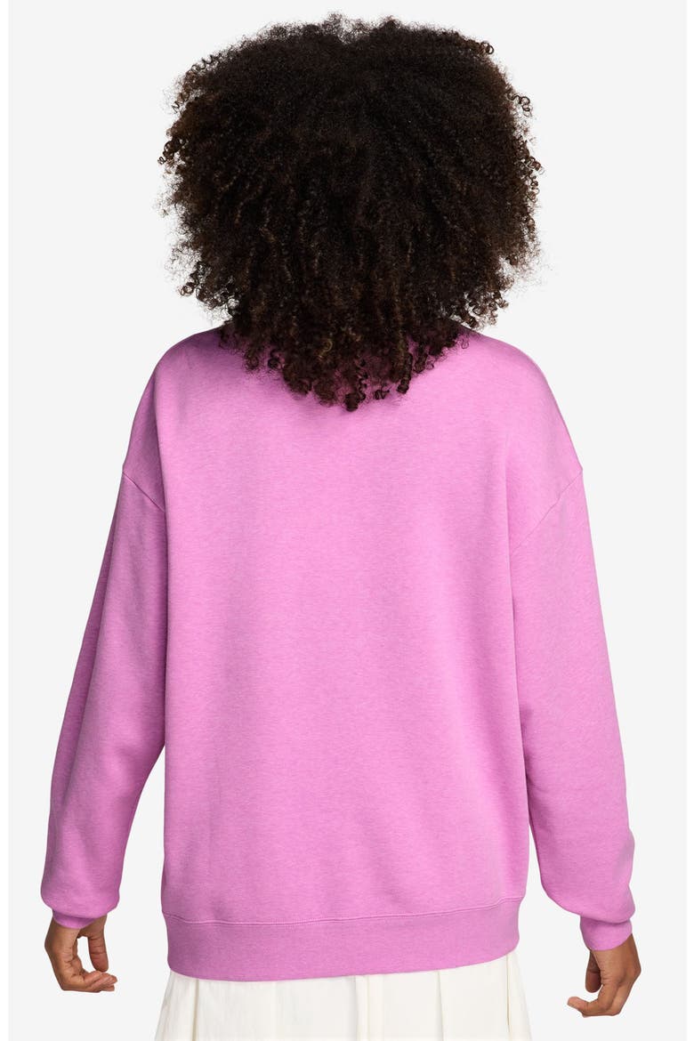 Club Fleece Loose Fit Crewneck Sweatshirt, Alternate, color, LIGHT MAGENTA/ HEATHER WHITE