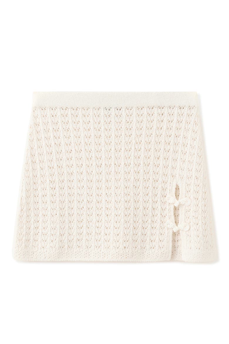 Openwork Knit Miniskirt, Alternate, color, ECRU