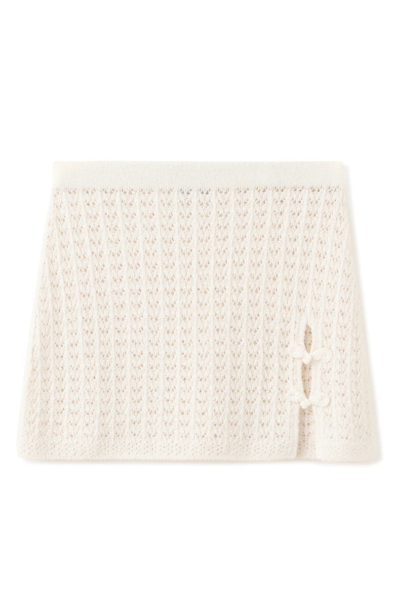 MANGO Openwork Knit Miniskirt, Alternate, color,