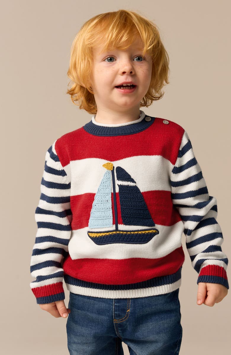 NEXT Kids' Stripey Boat Sweater, Alternate, color,