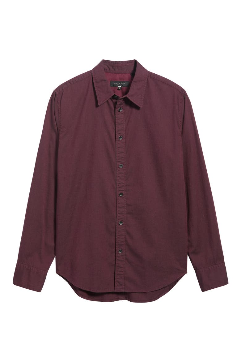 Tomlin Dobby Stretch Shirt, Main, color, DARK RED