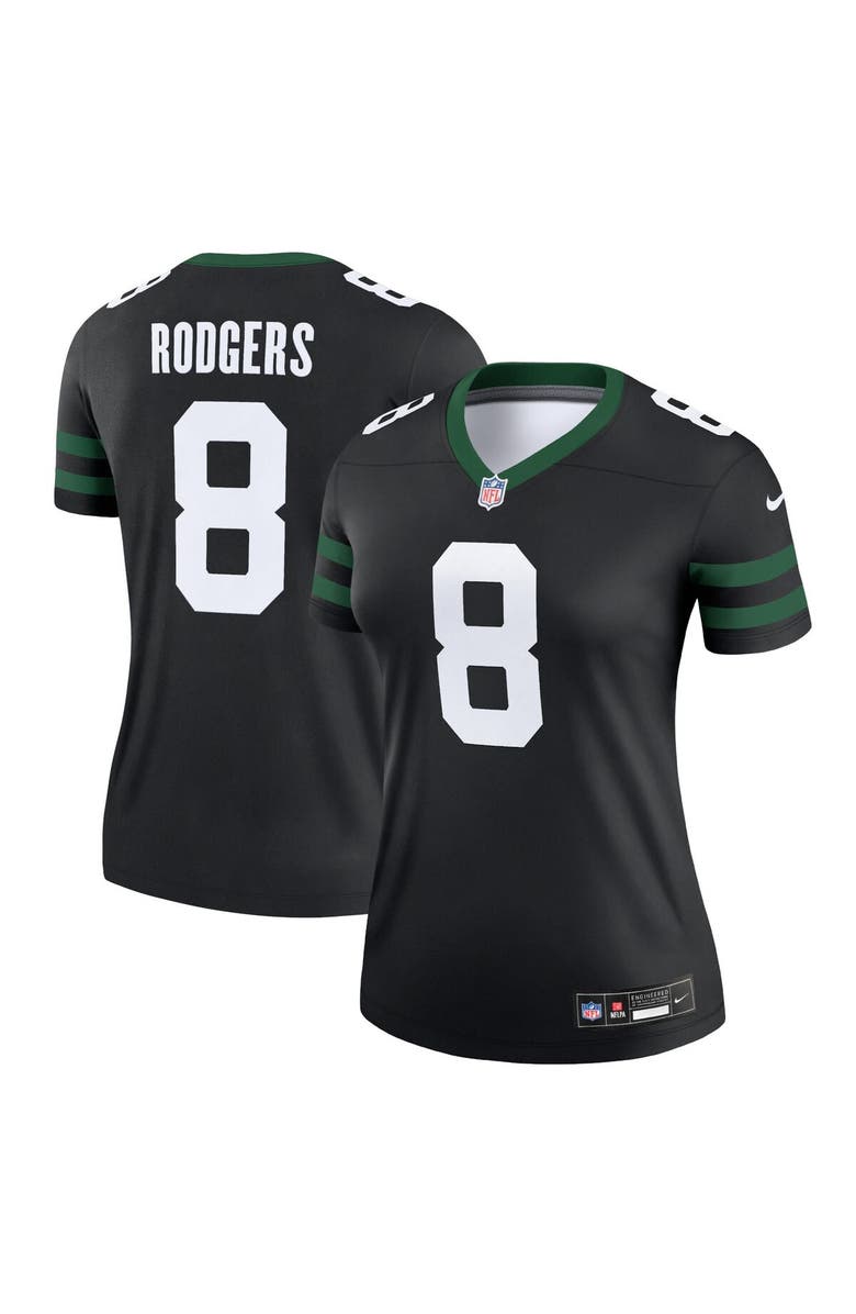 Nike Women's Nike Aaron Rodgers Legacy Black New York Jets Alternate Legend Player Performance Top, Main, color, 