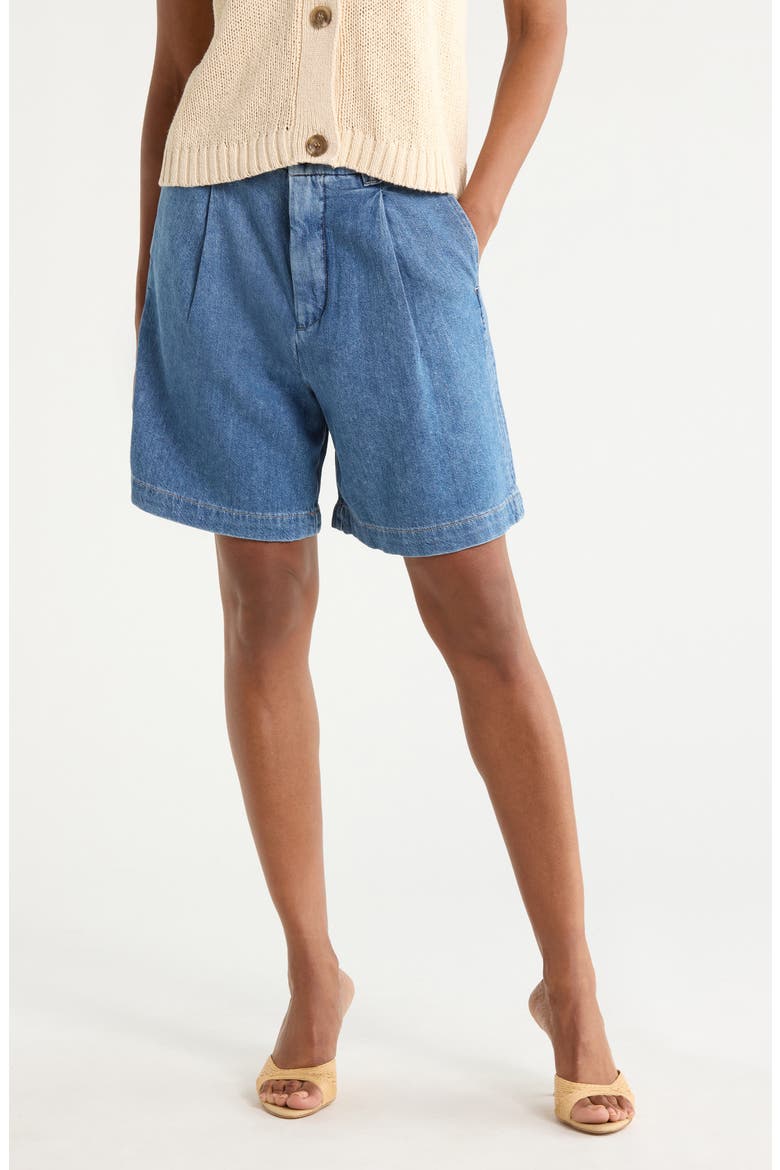 Hepburn High Waist Denim Shorts, Main, color, GREAT FALLS