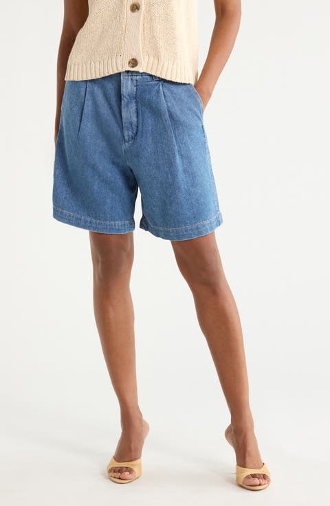 Hepburn High Waist Denim Shorts