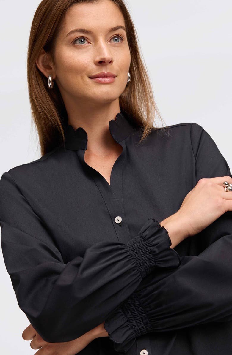 Foxcroft Elora Scallop Button-Up Shirt, Alternate, color, 