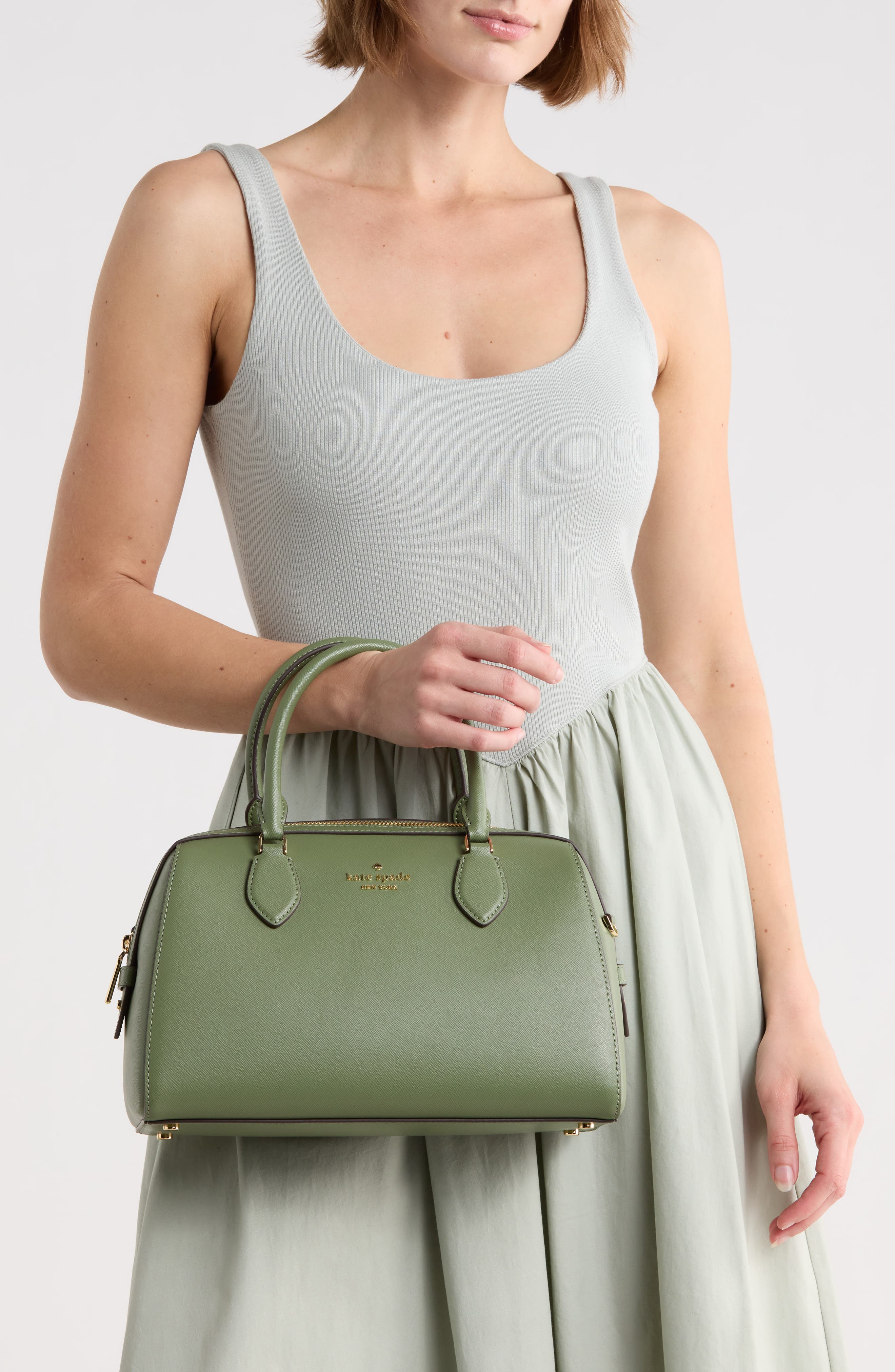 Kate Spade New York madison large dolly duffle crossbody bag, Alternate, color, Cedar Stand