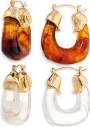 NATASHA Set of 2 Resin Hoop Earrings