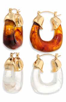 NATASHA Set of 2 Resin Hoop Earrings