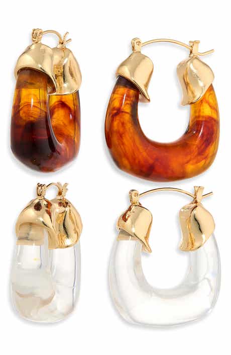 NATASHA Set of 2 Resin Hoop Earrings