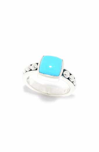 SAMUEL B. Sterling Silver Cushion Cut Turquoise Ring