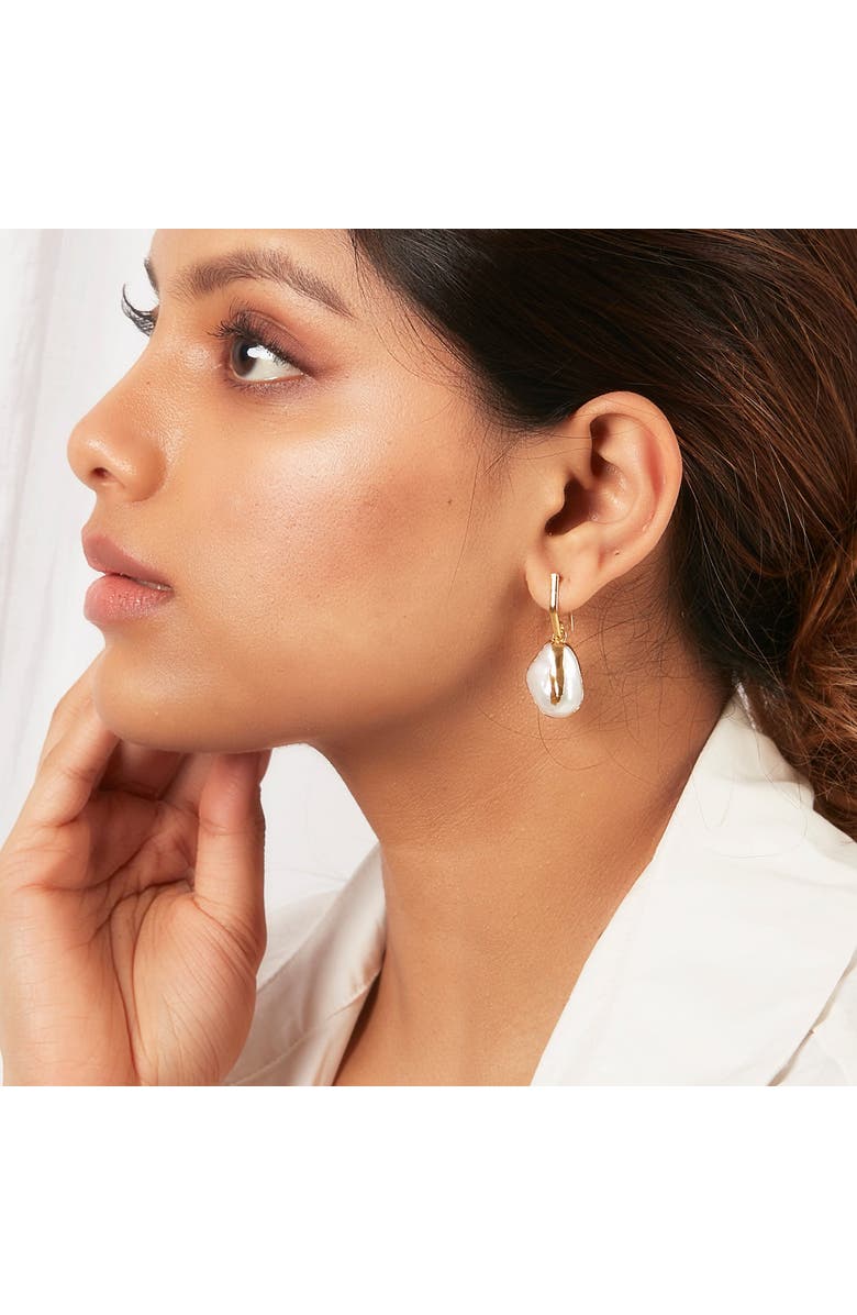 Dhwani Bansal KORA DROP EARRINGS, Alternate, color, Gold Plated