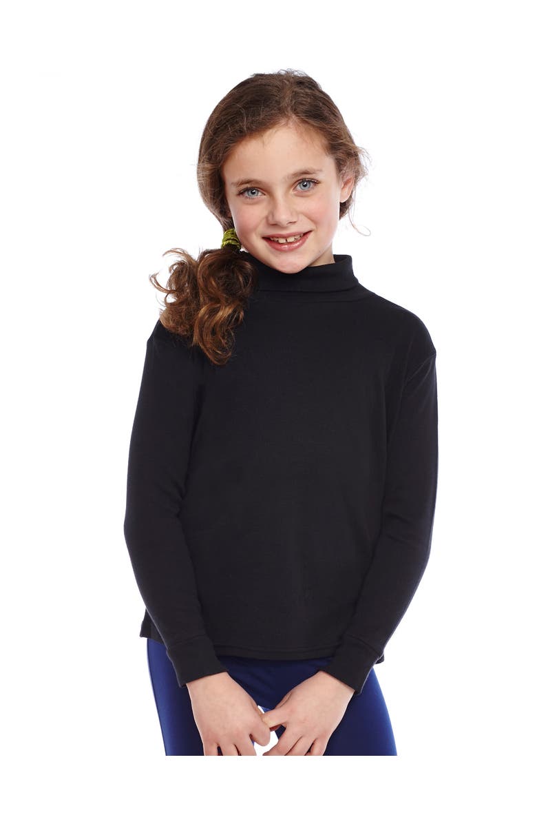 Leveret Kids Long Sleeve Cotton Turtleneck Shirt, Alternate, color, Black