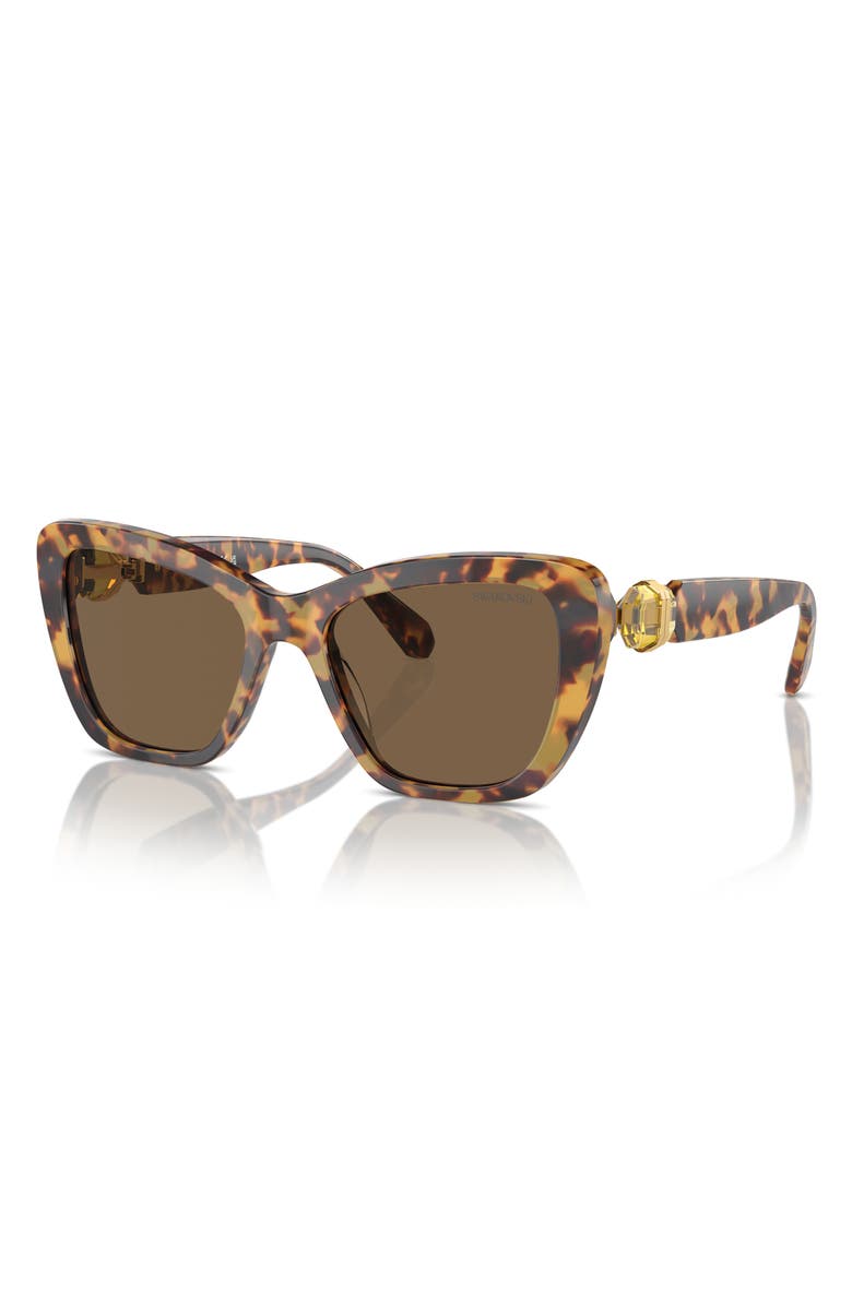 Swarovski 52mm Cat Eye Sunglasses, Alternate, color, Dark Brown