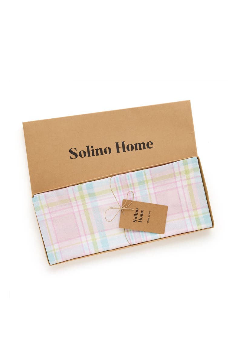 Solino Home Linen Table Runner for Dining Table, Holiday and Everyday Table Decor - Palm Beach Plaid, Alternate, color, Palm Beach Plaid