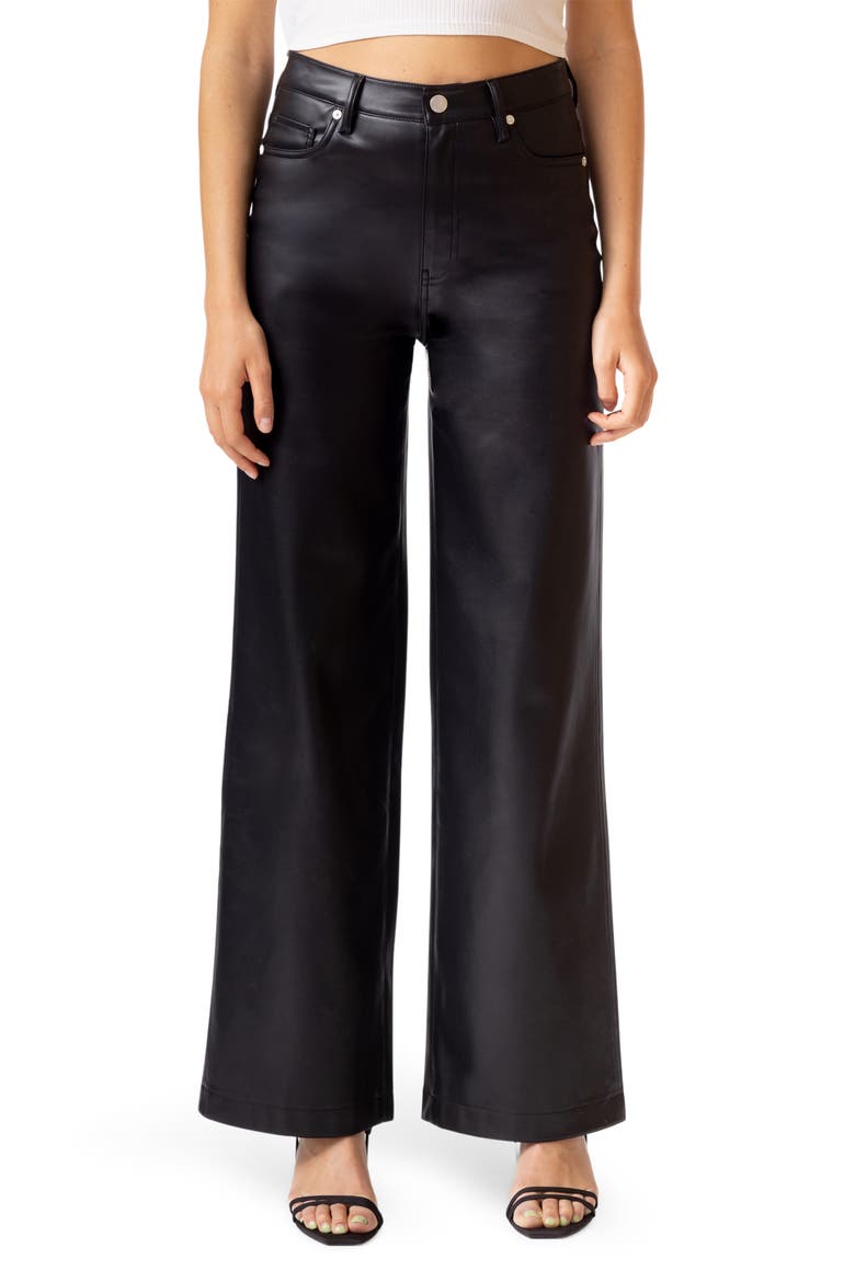 Franklin High Waist Faux Leather Wide Leg Pants, Main, color, BUSINESS DEAL