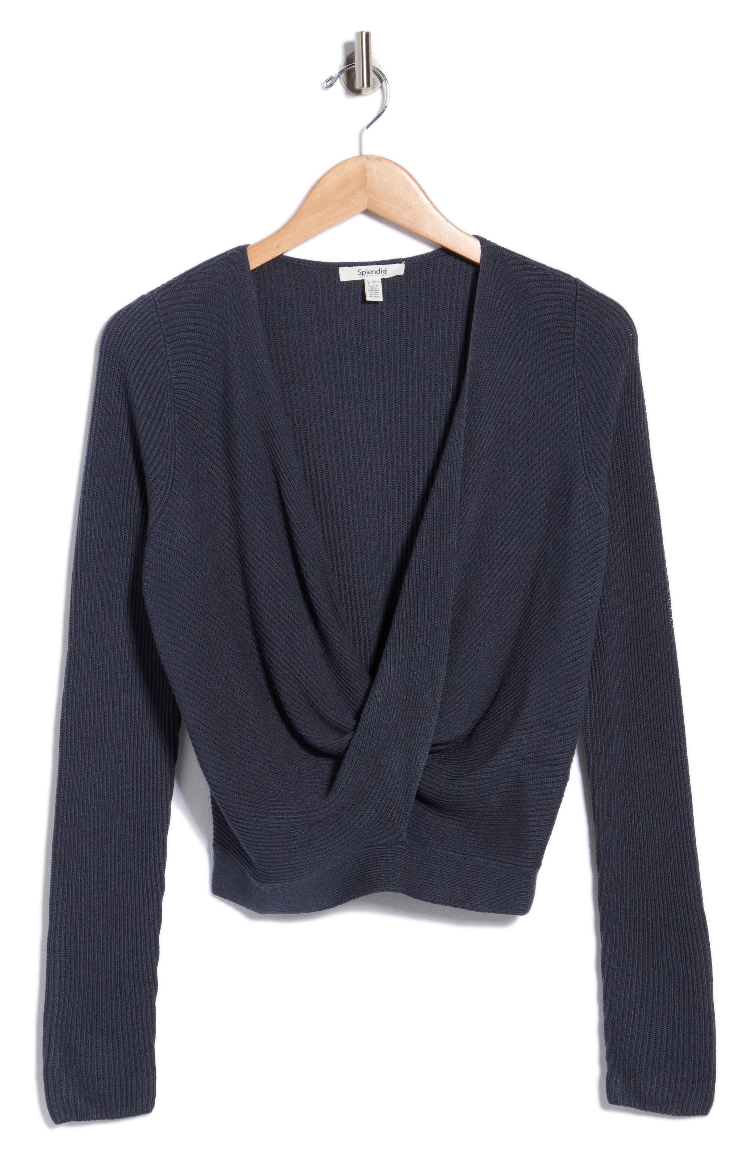 Loop Knit Surplice V-Neck Sweater