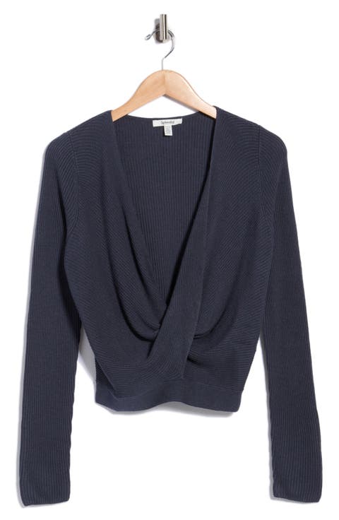 Loop Knit Surplice V-Neck Sweater