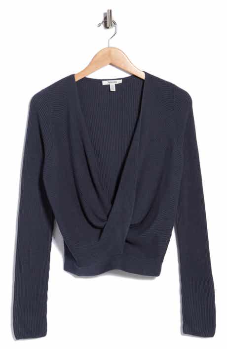 Loop Knit Surplice V-Neck Sweater