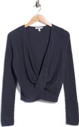 Splendid Loop Knit Surplice V-Neck Sweater