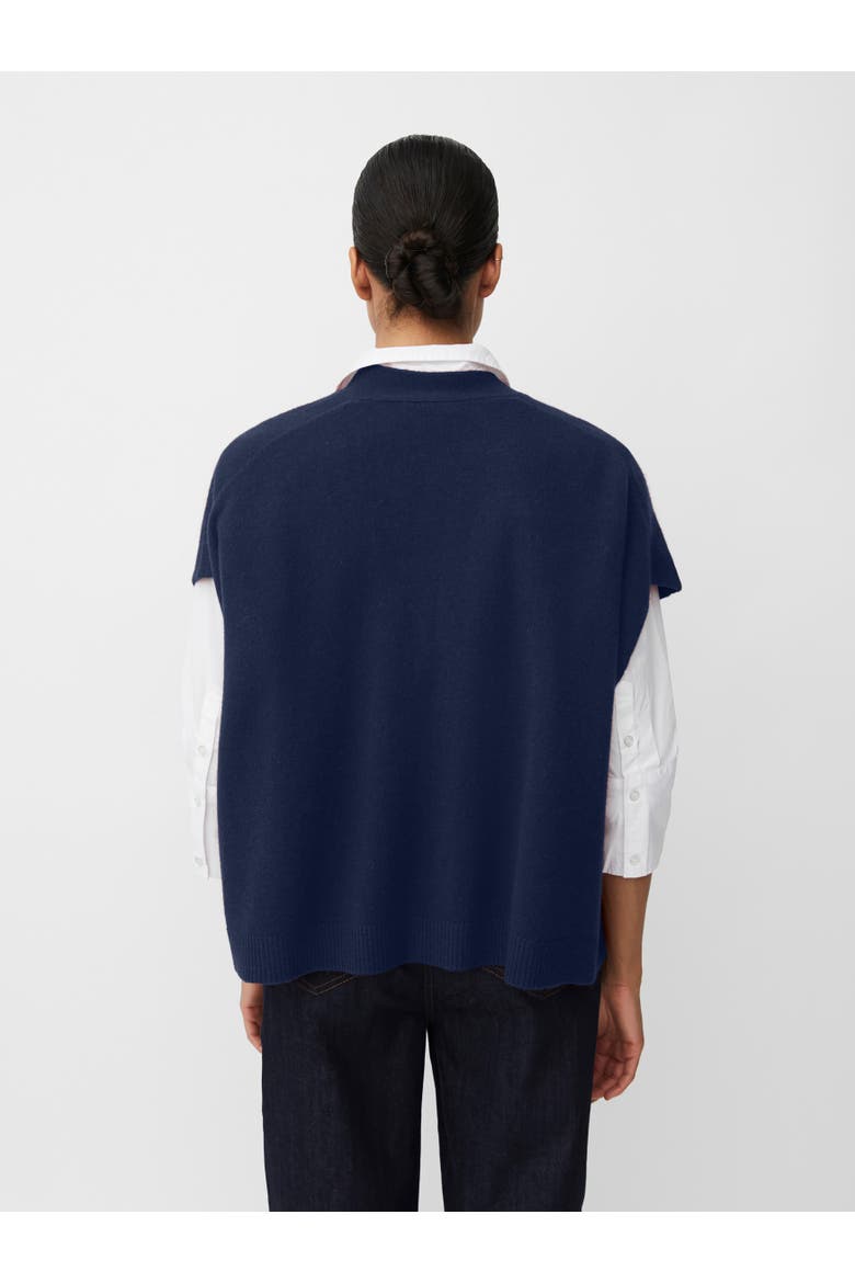 MaLucanne Short Sleeve V-Neck Cardigan, Alternate, color, Navy Blazer