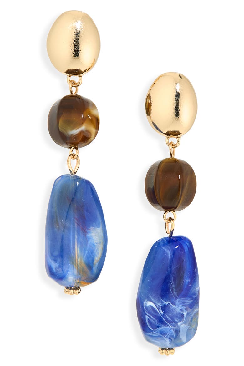 Linear Drop Earrings, Main, color, BLUE