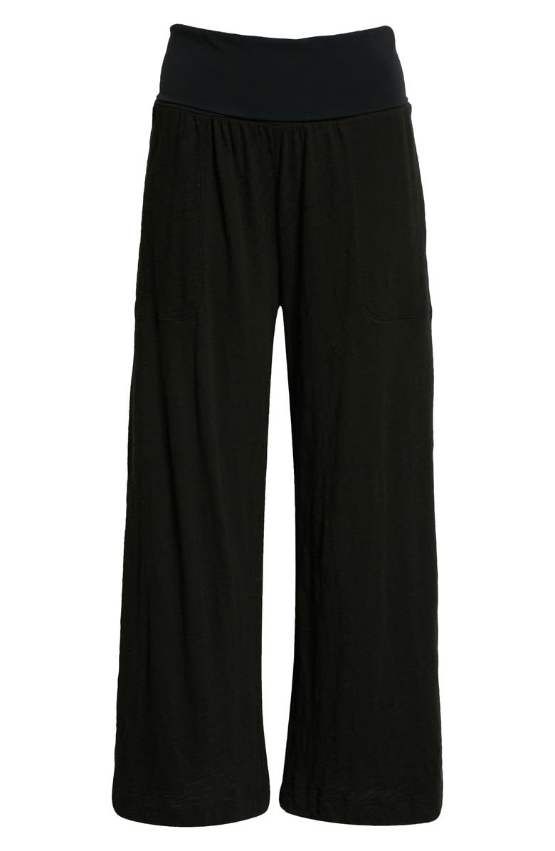 ATM Anthony Thomas Melillo Foldover Waist Wide Leg Slub Jersey Pants, Alternate, color,