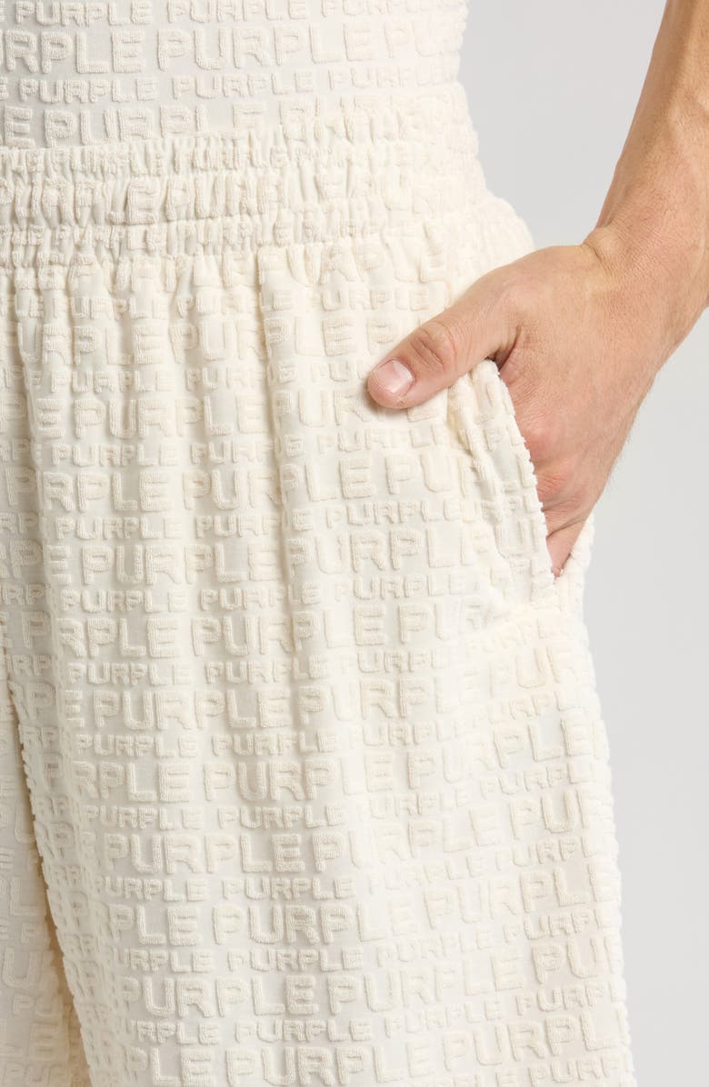 PURPLE BRAND Cotton Terry Blend Pull-On Shorts, Alternate, color, Off White