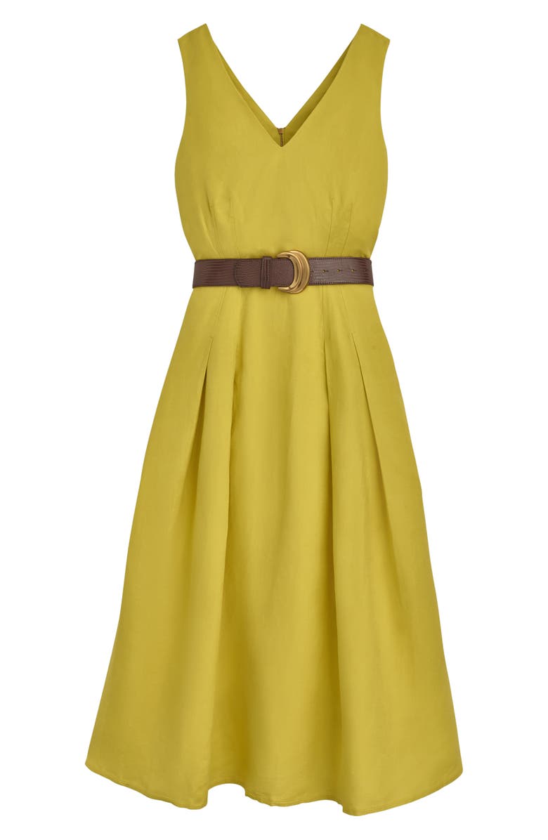 Donna Karan New York Belted Sleeveless Linen Blend Maxi Dress, Alternate, color, 