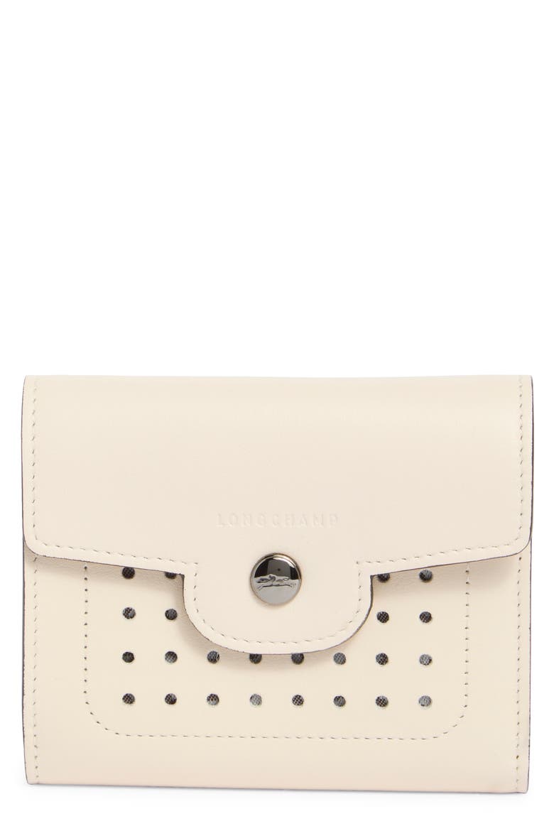Leather Flap Card Case, Main, color, IVORY