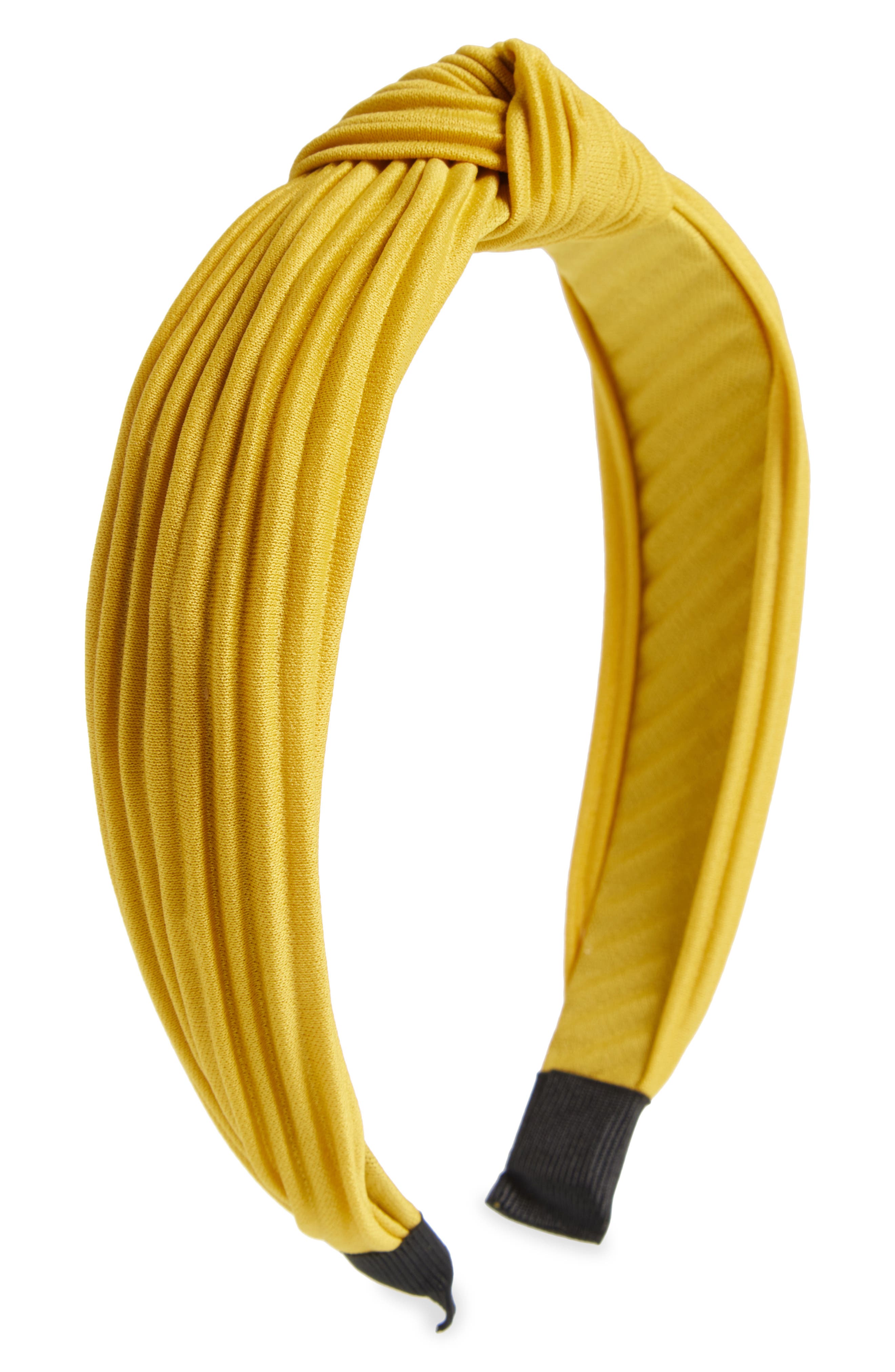 NATASHA Pleated Knot Headband in Yellow 