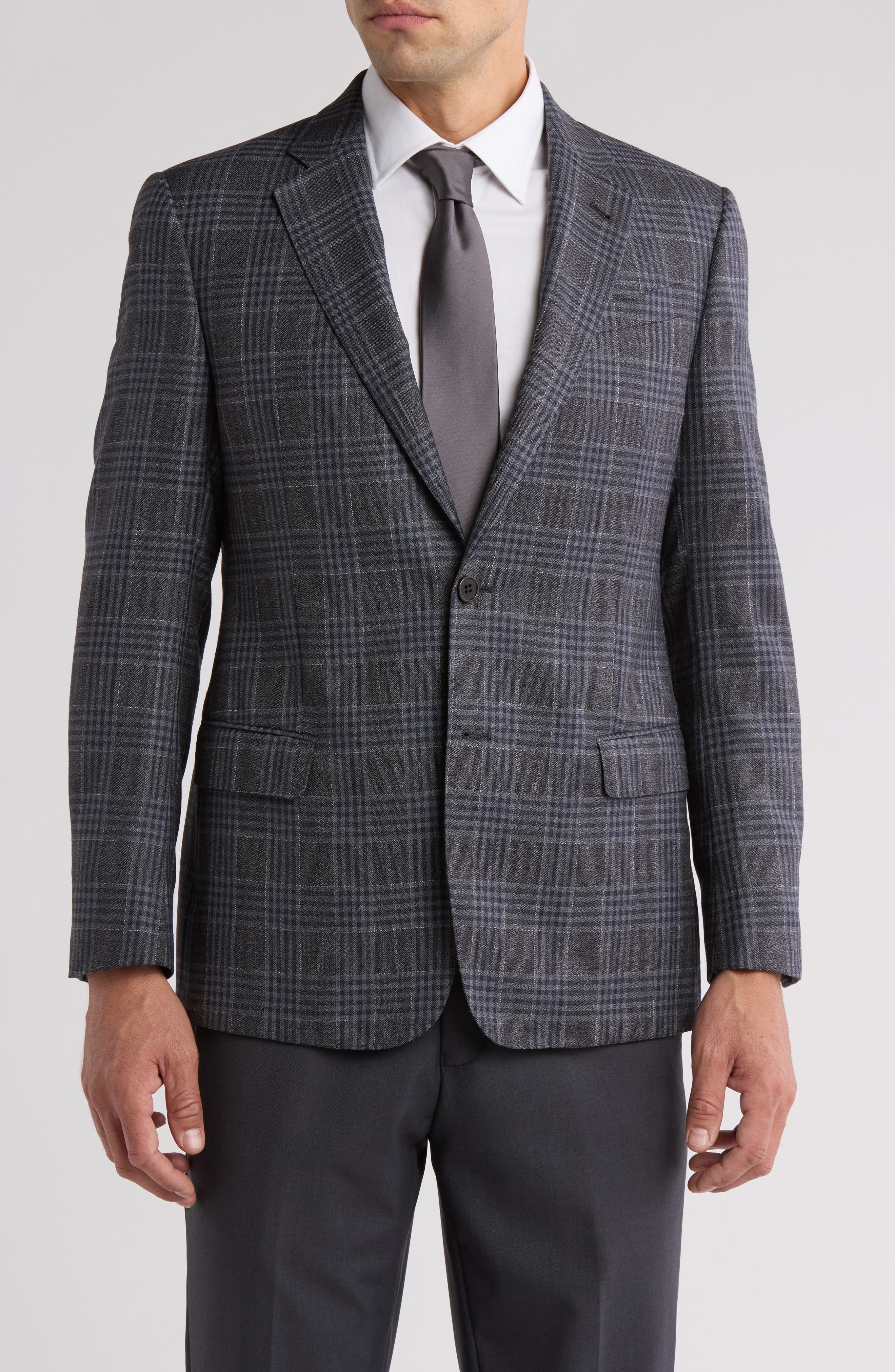 Armani Collezioni Plaid Virgin Wool & Silk Blazer