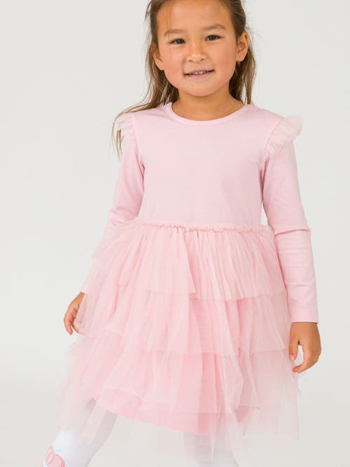 Rufflebutts Toddler Girls Flutter Tulle Long Sleeve Twirl Dress In Pink