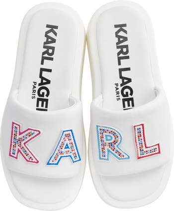 Opal Studs Platform Slide Sandal