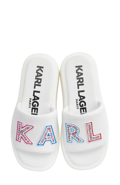 Karl Lagerfeld Opal Studs Platform Slide Sandal