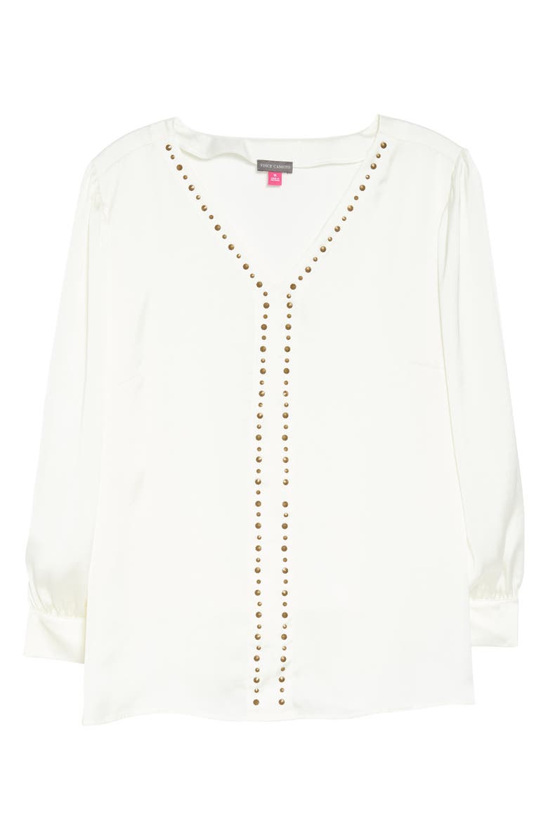 Vince Camuto Stud V-Neck Blouse, Alternate, color,