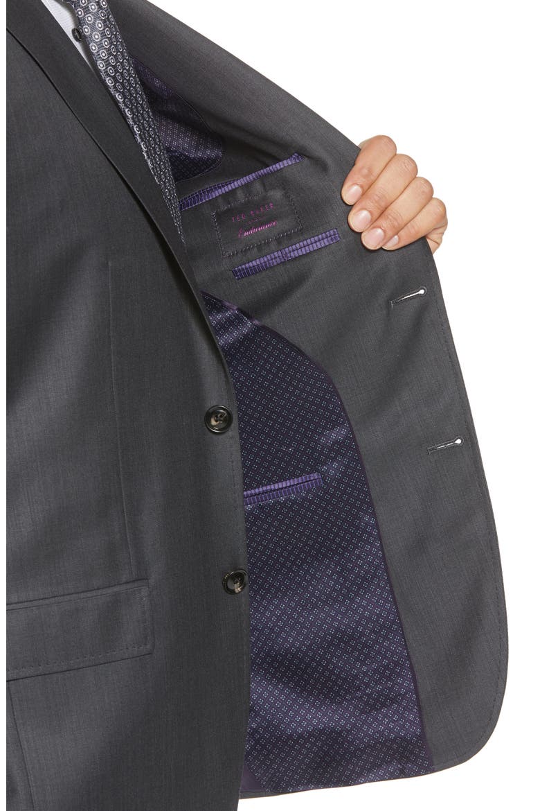 Jay Trim Fit Solid Wool Suit, Alternate, color, CHARCOAL