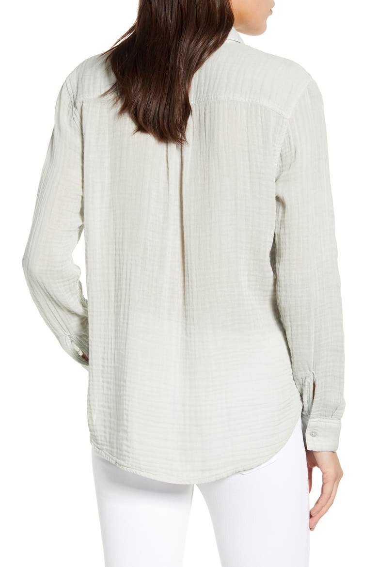 Ellis Cotton Gauze Button-Up Shirt, Alternate, color, MEADOW