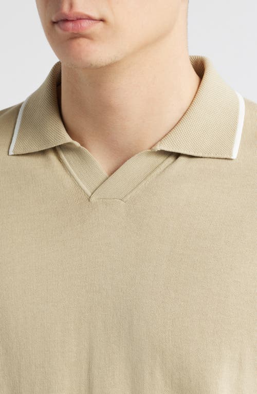Canali Regular Fit Johnny Collar Polo In Beige