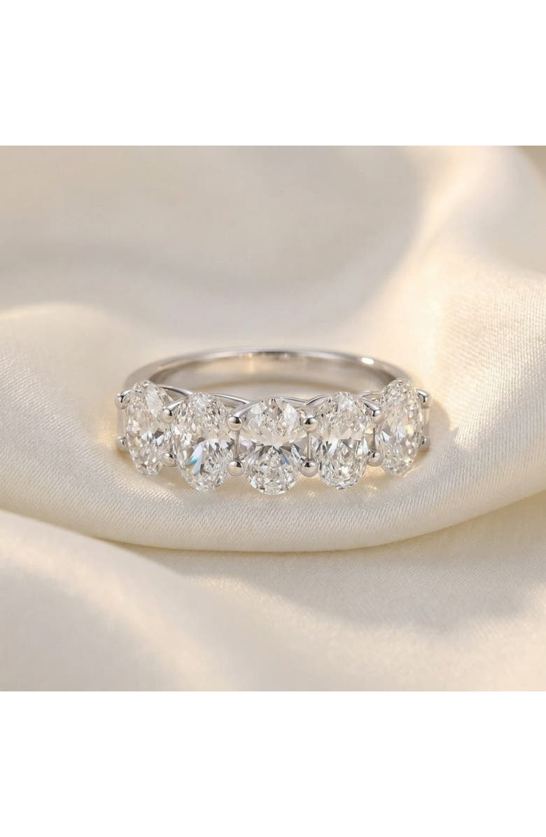 Bliss Diamond 3Ct Oval Shape Diamond Five Stone Wedding Ring 14k Gold Lab Grown, Alternate, color, 14K White Gold
