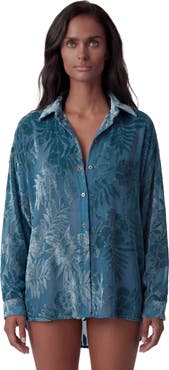 Lords of Harlech Country Floral Velvet Devore Womens Shirt