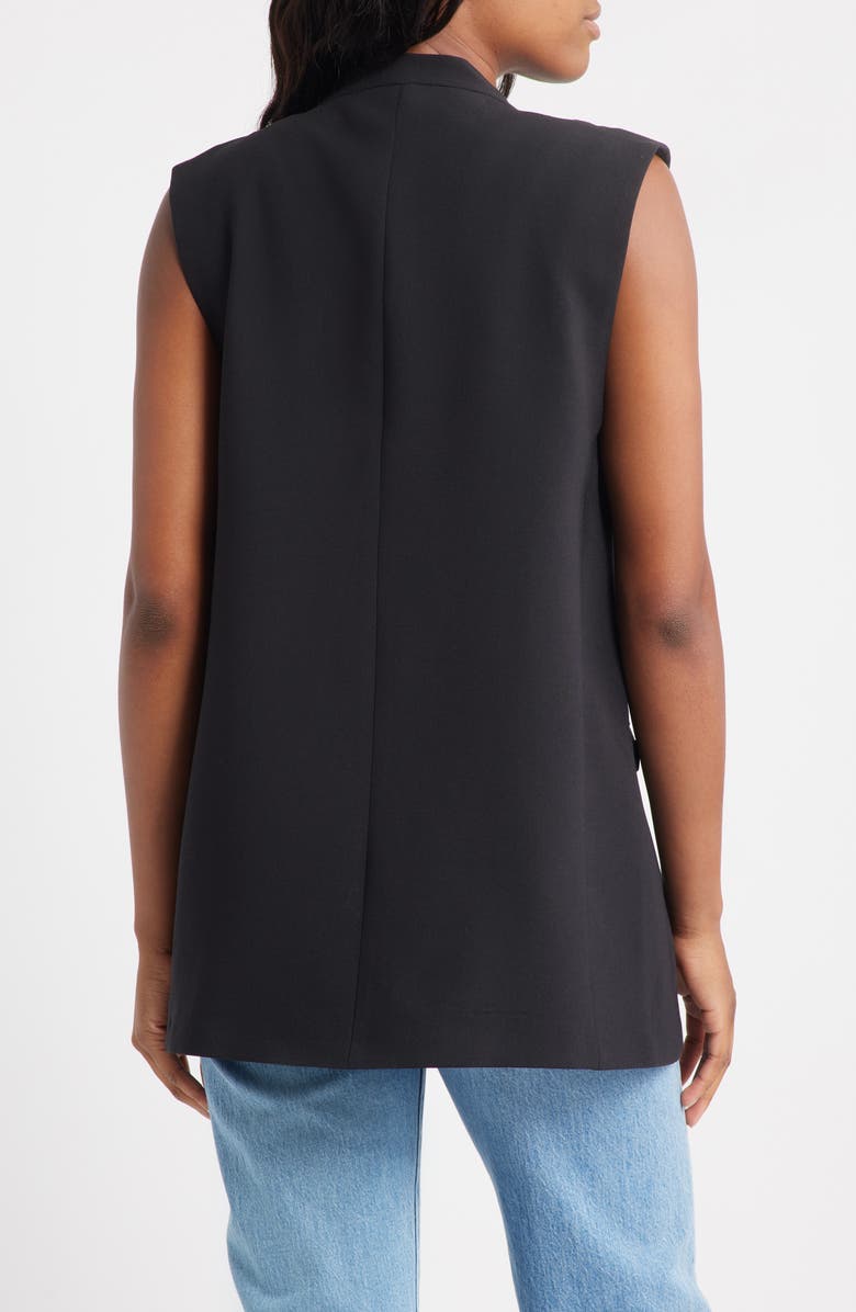 Topshop Chuck On Blazer Vest, Alternate, color, Black