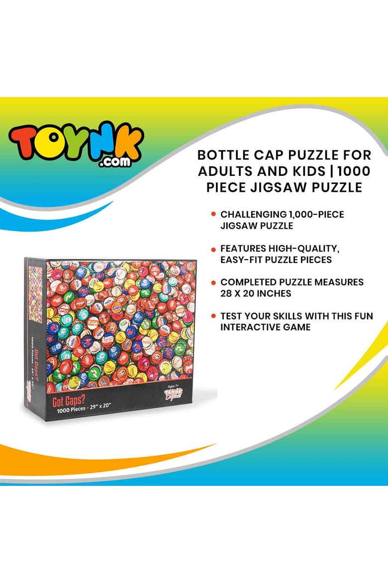 Got Caps? Soda Bottle Cap Puzzle For Adults And Kids | 1000 Piece Jigsaw Puzzle, Alternate, color, Red