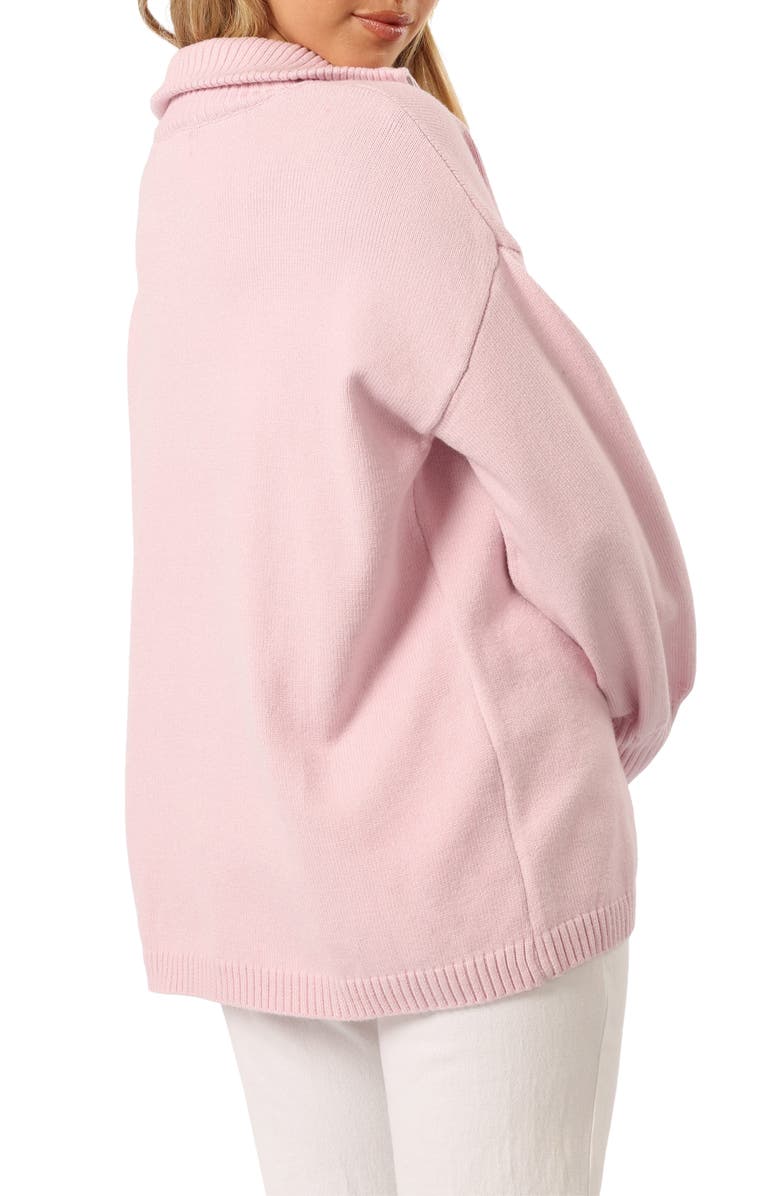Petal & Pup Whistler Quarter Zip Sweater, Alternate, color, Pink