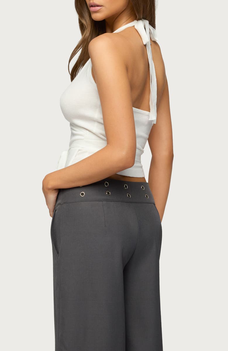 EDIKTED Renee Halter Faux Wrap Crop Top, Alternate, color,