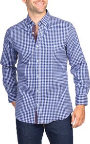 TailorByrd Regular Fit Windowpane Stretch Cotton Button-Down Shirt