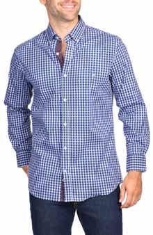 TailorByrd Regular Fit Windowpane Stretch Cotton Button-Down Shirt