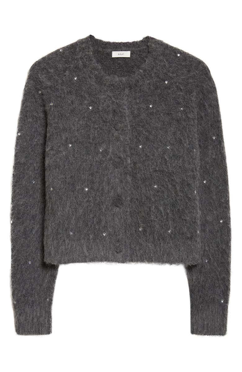 A.L.C. Lainie Rhinestone Embellished Crewneck Sweater, Alternate, color, Charcoal