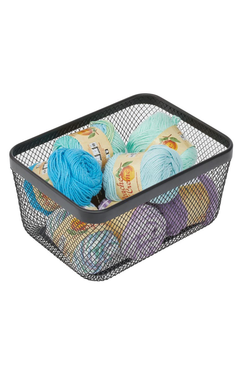 mDesign Metal Mesh Pantry Basket for Kitchen Organization and Storage - Set of 4 - Black, Alternate, color, Black