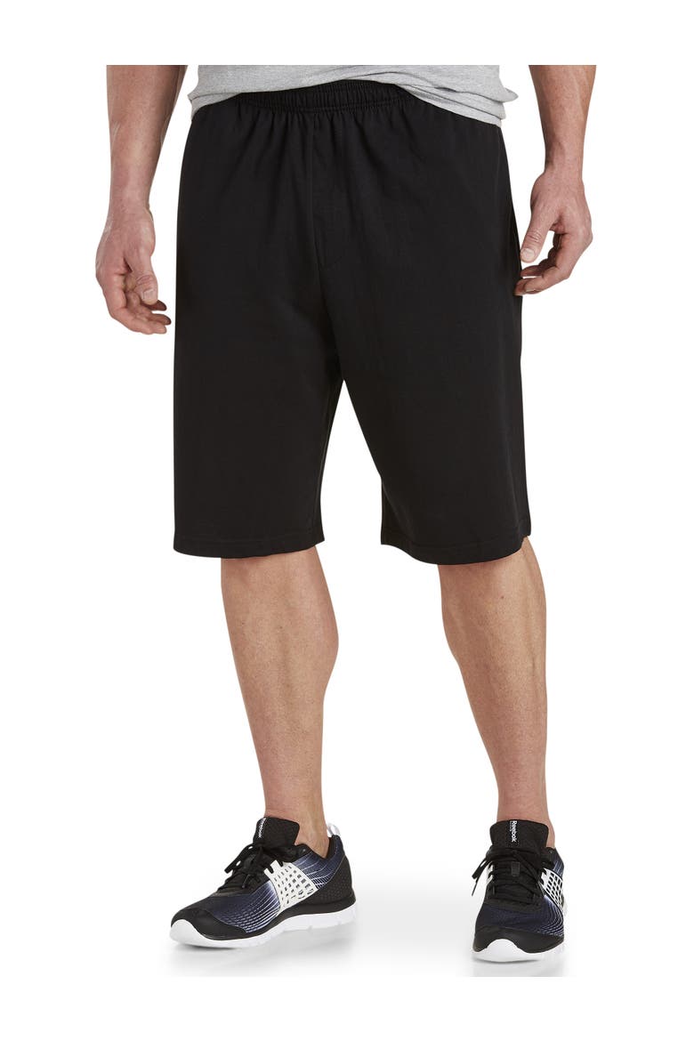 Big & Tall Pull-On Knit Shorts, Main, color, BLACK