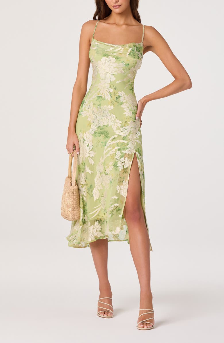 ASTR the Label Gaia Midi Dress, Alternate, color, Light Green Floral